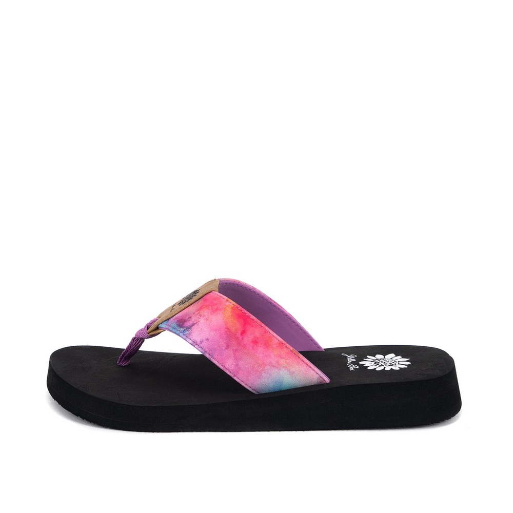 YELLOW  BOX FERIE PURPLE MULTI FLIP FLOPS MEDIUM WIDTH NEW IN BOX